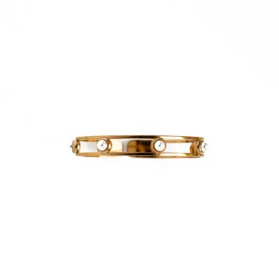 Superdivajewellery Women's Gigi Gold Pearl Bangle