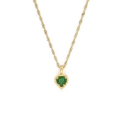 Superdivajewellery Women's Gold / Green Emerald Heart Necklace In Multi