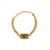 Superdivajewellery Women's Gold / Green Gold Links Bracelet In Multi