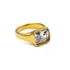 Superdivajewellery Women's Gold / Silver Clear Moon Ring In Multi