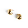 Superdivajewellery Women's Pear Drop Gold Curve Hoop Earrings In Gold