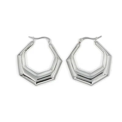 Superdivajewellery Women's Silver Large Hoop Earrings