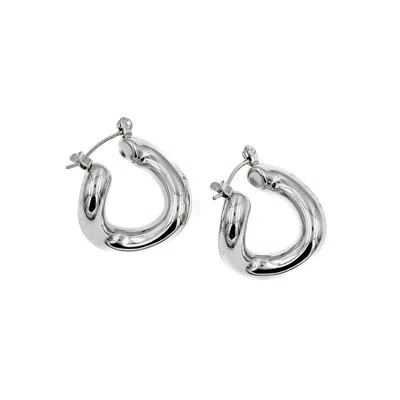 Superdivajewellery Women's Silver Twisted Hoop Earrings