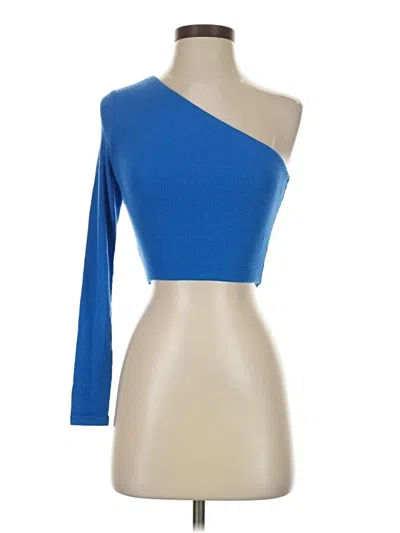 Pre-owned Superdown 3/4 Sleeve Top Blue One Shoulder Neckline Tops