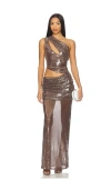 Superdown Abrielle Maxi Dress In Brown