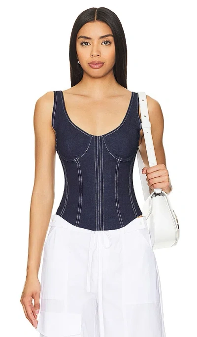 Superdown Aida Bustier In Dark Wash