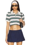 Superdown Aldi Polo Top In Ivory Multi