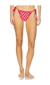 Superdown Alessia Crochet Bikini Bottom In Pink & Red