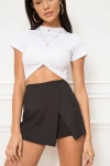 Superdown Alyssa Wrap Skort In Black