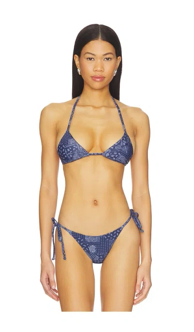 Superdown Amadee Tie Bikini Top In Blue