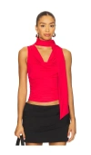 Superdown Amaly Drape Top In Red