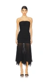 Superdown Amaris Strapless Dress In Black