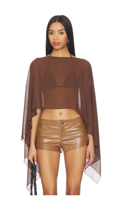 Superdown Amaya Cape Top In Brown