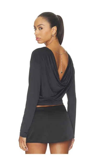 Superdown Ameigh Drape Top In Black