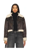 Superdown Amelia Faux Leather Jacket In Brown