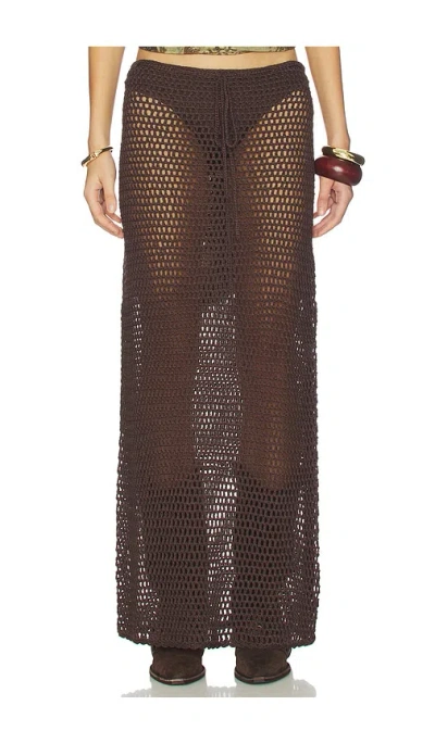 Superdown Amelia Maxi Skirt In Brown