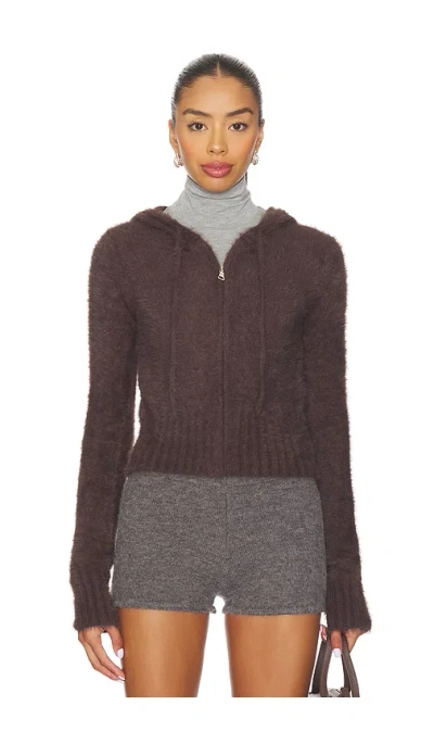 Superdown Amelia Zip Up In Brown