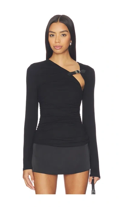 Superdown Analeah Buckle Top In Black
