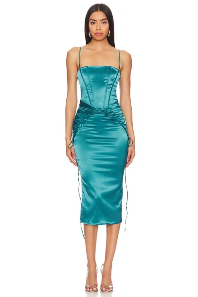 Superdown Angelique Midi Dress In Teal