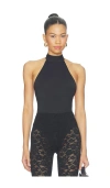 Superdown Annah Halter Bodysuit In Black