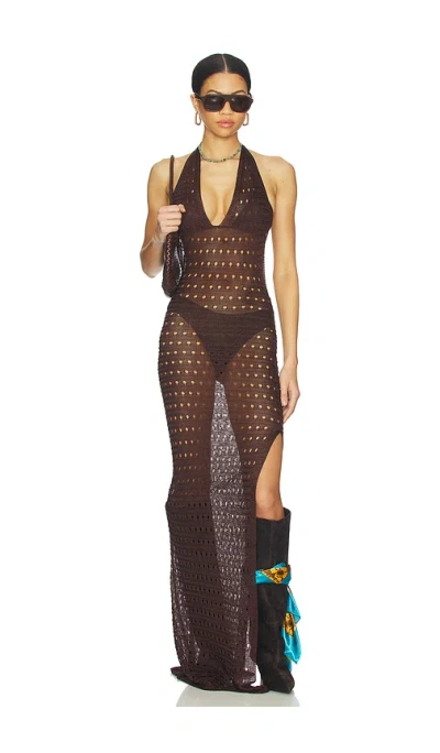 Superdown Antonella Maxi Dress In Brown