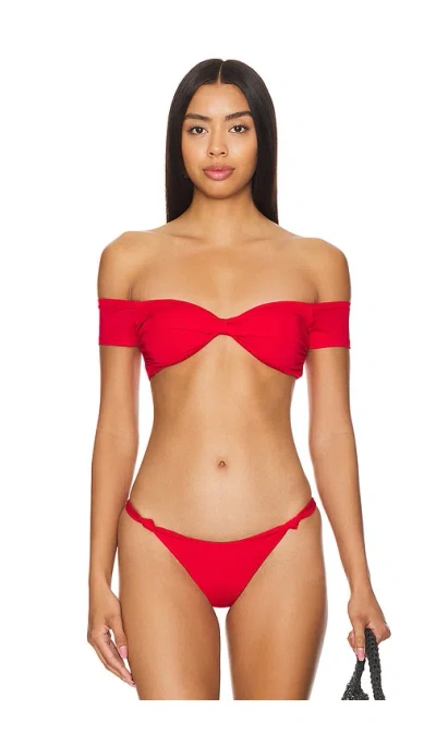 Superdown Aubrey Bikini Top In Red
