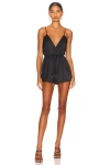 Superdown Austin Deep V Romper In Black