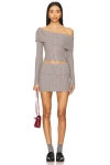 Superdown Ava Skirt Set In Heather Gray