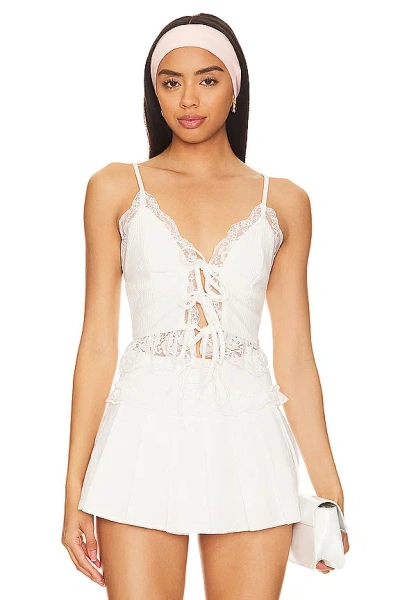 Superdown Avery Lace Top In White