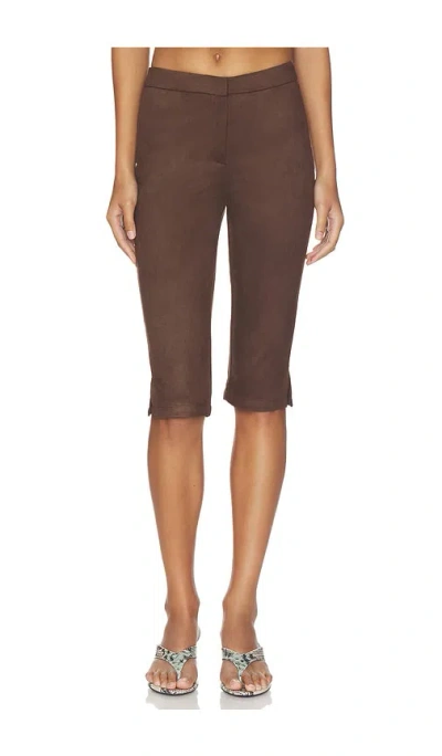 Superdown Ayla Faux Suede Capri In Brown