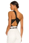 Superdown Bailee One Shoulder Bodysuit In Black
