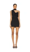 Superdown Beatrice Drape Mini Dress In Black