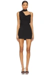 Superdown Beatrice Drape Mini Dress In Black