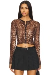 Superdown Becky Sheer Top In Brown Multi