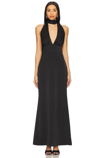 Superdown Bethany Halter Gown In Black