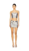 Superdown Billy Skirt Set In Metallic Silver