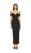 Superdown Blake Off Shoulder Gown In Black