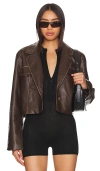 Superdown Blakely Faux Leather Jacket In 棕色