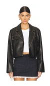 Superdown Blakely Faux Leather Jacket In 블랙