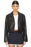 Superdown Blakely Faux Leather Jacket In Black
