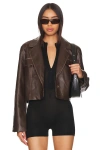 Superdown Blakely Faux Leather Jacket In Brown