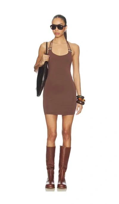 Superdown Blanche Halter Mini Dress In Brown
