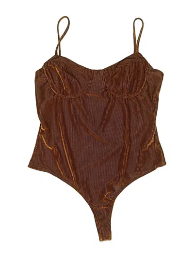 Pre-owned Superdown Bodysuit In Brown