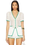 Superdown Brisa Top In White & Green
