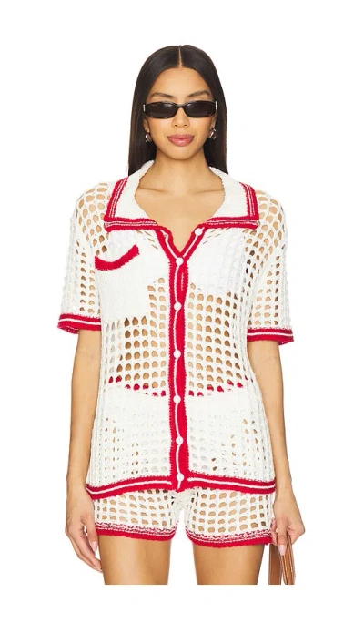 Superdown Bronwin Top In White & Red