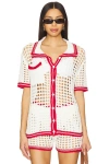 Superdown Bronwin Top In White & Red