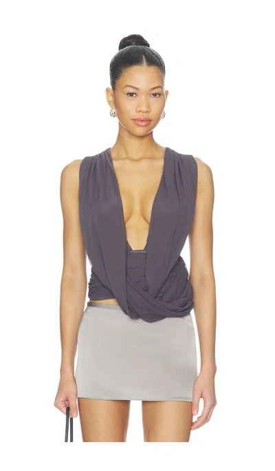Superdown Brooks Drape Top In Purple