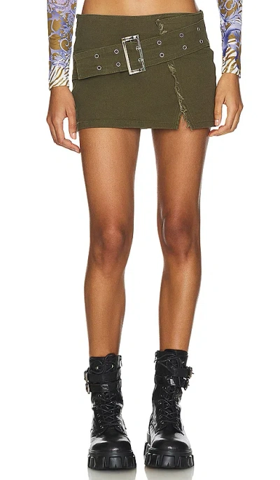 Superdown Cadha Belted Mini Skirt In 军绿色