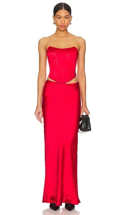 Superdown Calla Skirt Set In Red