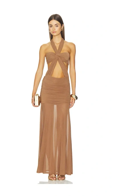 Superdown Callista Maxi Dress In Brown